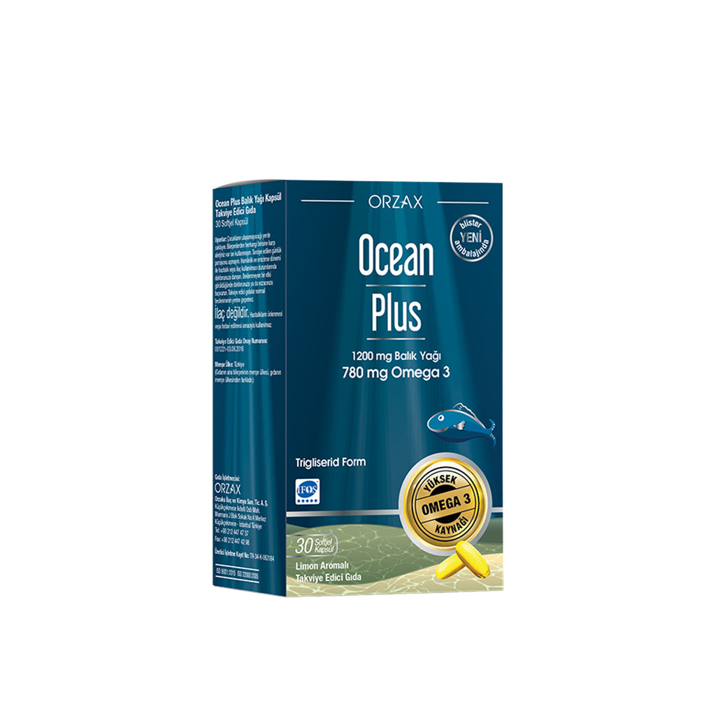 Orzax Ocean Plus 1200 mg Balık Yağı Limon Aromalı