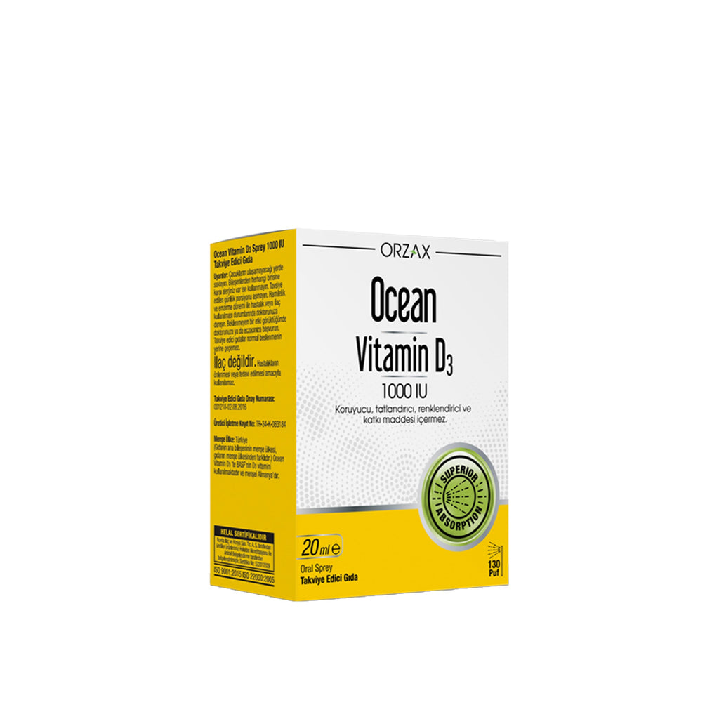 Orzax Ocean Vitamin D3 1000 IU 2'li Paket