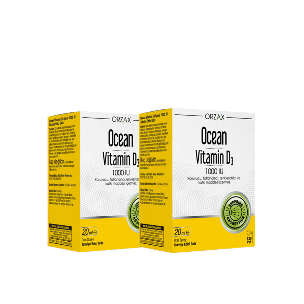 Orzax Ocean Vitamin D3 1000 IU 2'li Paket